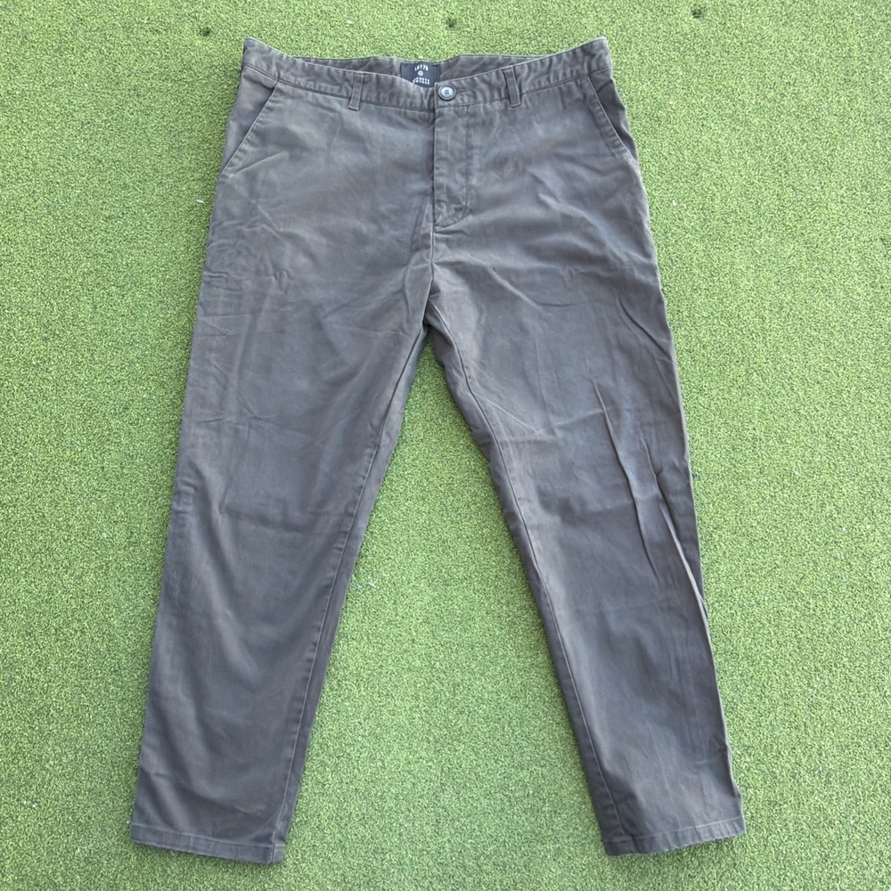 LOT 78 X Barneys New York Men Chino Pants, Size 34, Gray, Black Side Ribbon